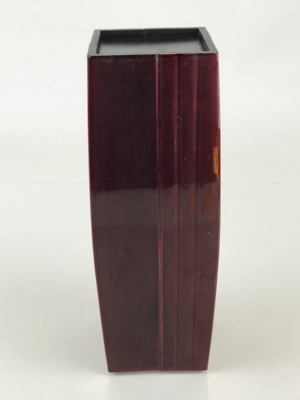 Japanese Flower Vase Kabin Dark Red Ikebana Shunkei Nuri Hide Takayama FK28