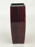 Japanese Flower Vase Kabin Dark Red Ikebana Shunkei Nuri Hide Takayama FK28