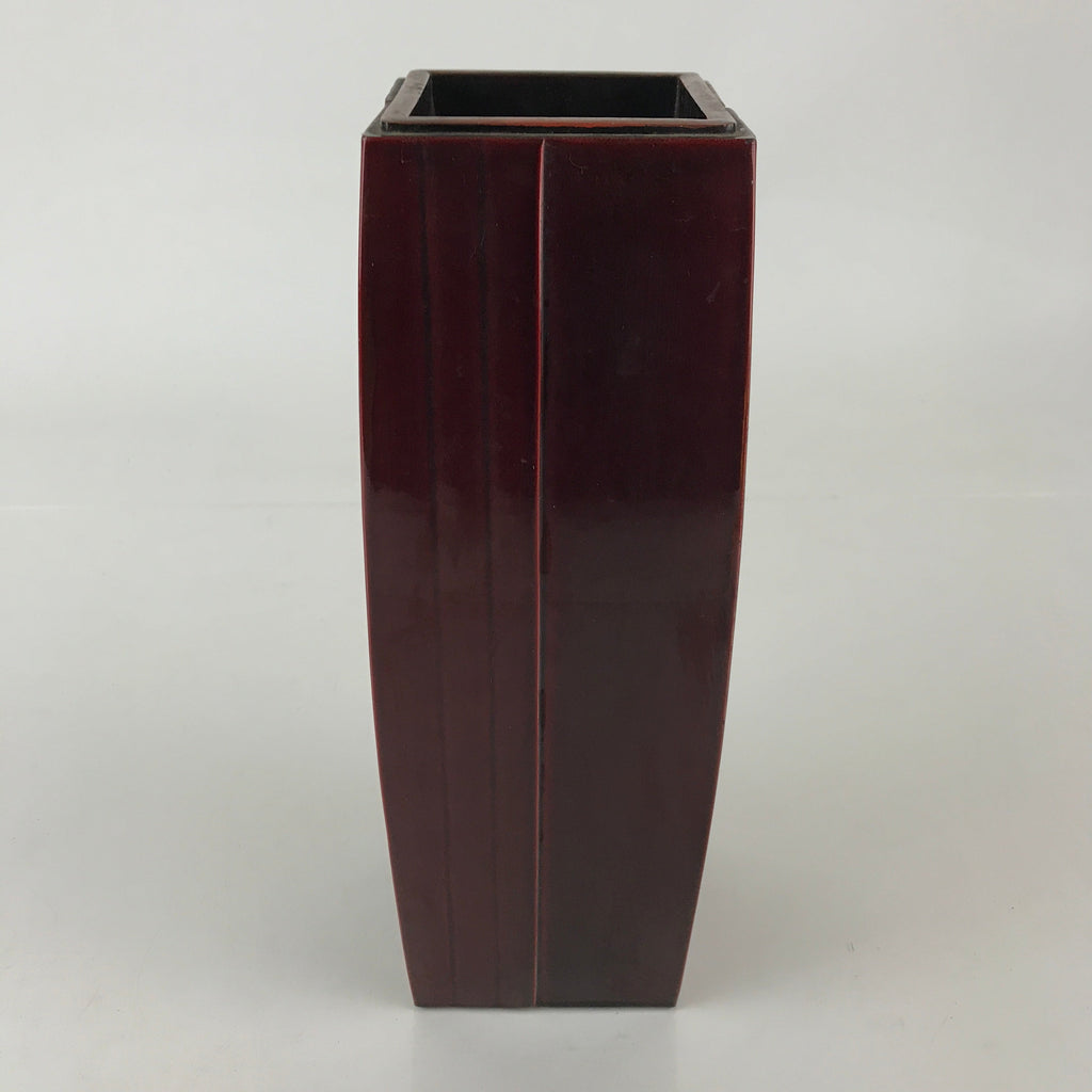 Japanese Flower Vase Kabin Dark Red Ikebana Shunkei Nuri Hide Takayama FK28