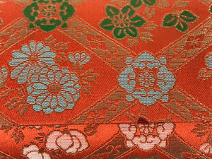 Japanese Folding Fan Hard Case Vtg Maisen Sensubukuro Peony Chrysanthemum KB77