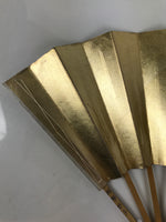 Japanese Folding Fan Maisen Sensu Vtg Bamboo Frame Gold Foil Red Mon Crest 4D893