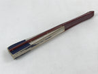 Japanese Folding Fan Maisen Sensu Vtg Lacquered Bamboo Frame Silver Blue 4D722