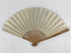 Japanese Folding Fan Sensu Bamboo Flowers Morning Glory White Gold Seal 4D664
