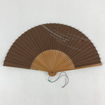 Japanese Folding Fan Sensu Bamboo Frame Fish Brown Black Kanji Red Seal 4D676