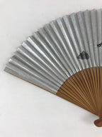 Japanese Folding Fan Sensu Bamboo Frame Fish Sparkles Signature Seal Stamp 4D668