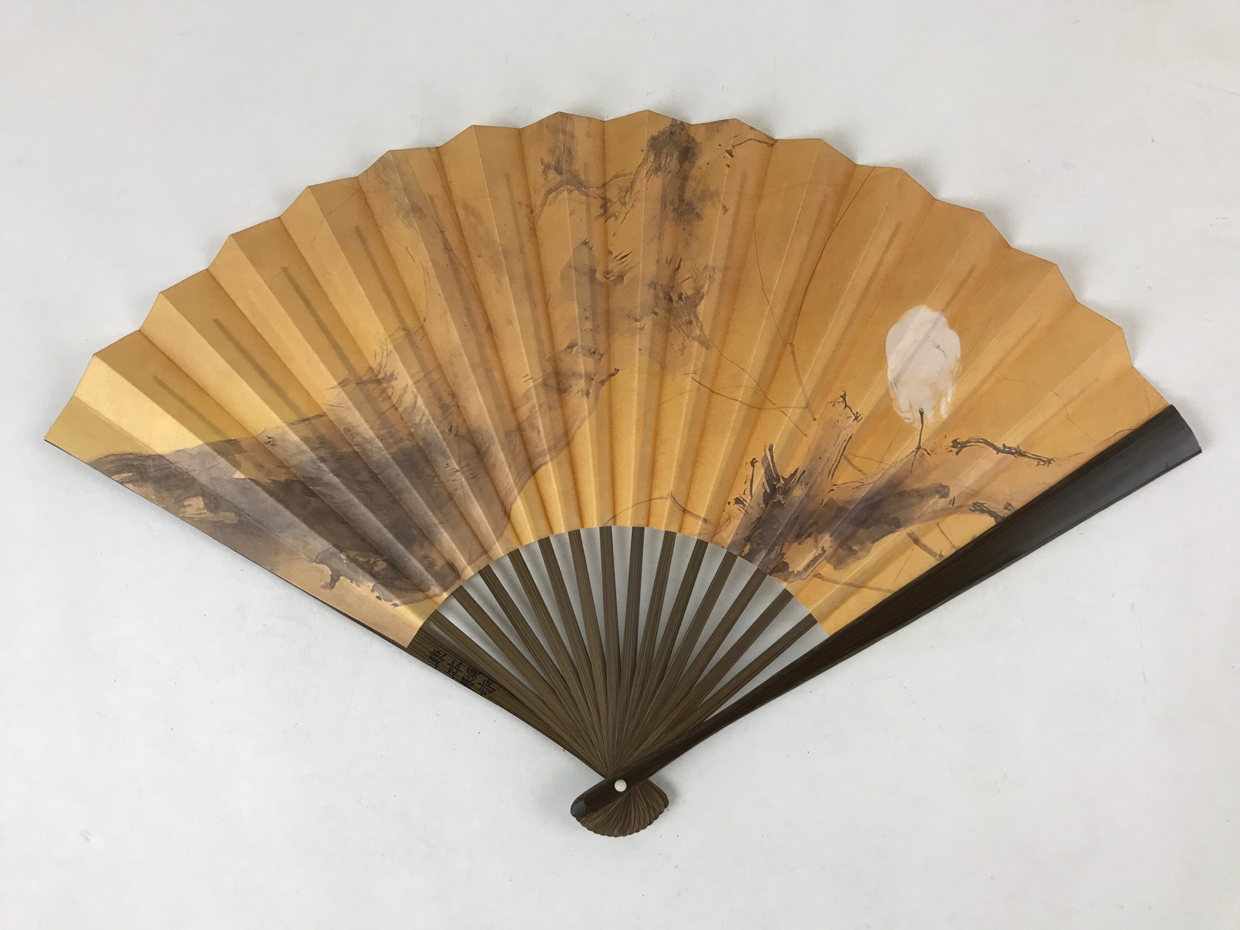 Japanese Folding Fan Sensu Bamboo Frame Higashi Honganji Commemorative 4D702