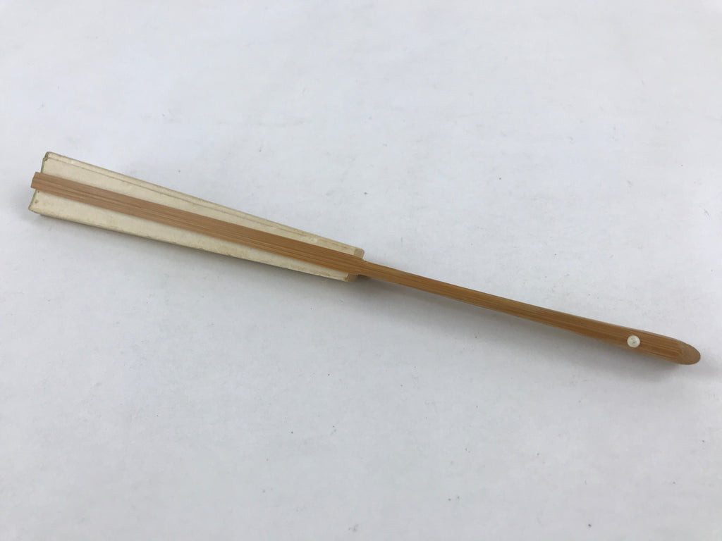 Japanese Folding Fan Sensu Bamboo Frame Japanese Kanji Characters White 4D642