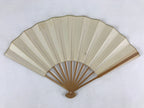 Japanese Folding Fan Sensu Bamboo Frame Japanese Kanji Characters White 4D642