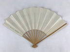 Japanese Folding Fan Sensu Bamboo Frame Kanji characters Sparrows White 4D653
