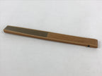 Japanese Folding Fan Sensu Bamboo Frame Mountain Brown Kanji Orange Seal 4D677