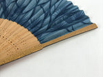 Japanese Folding Fan Sensu Bamboo Frame Pine Trees Matsu Blue Light Blue 4D666