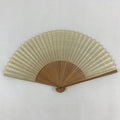 Japanese Folding Fan Sensu Bamboo Frame Sparkles Lines Cream Beige Gray 4D667