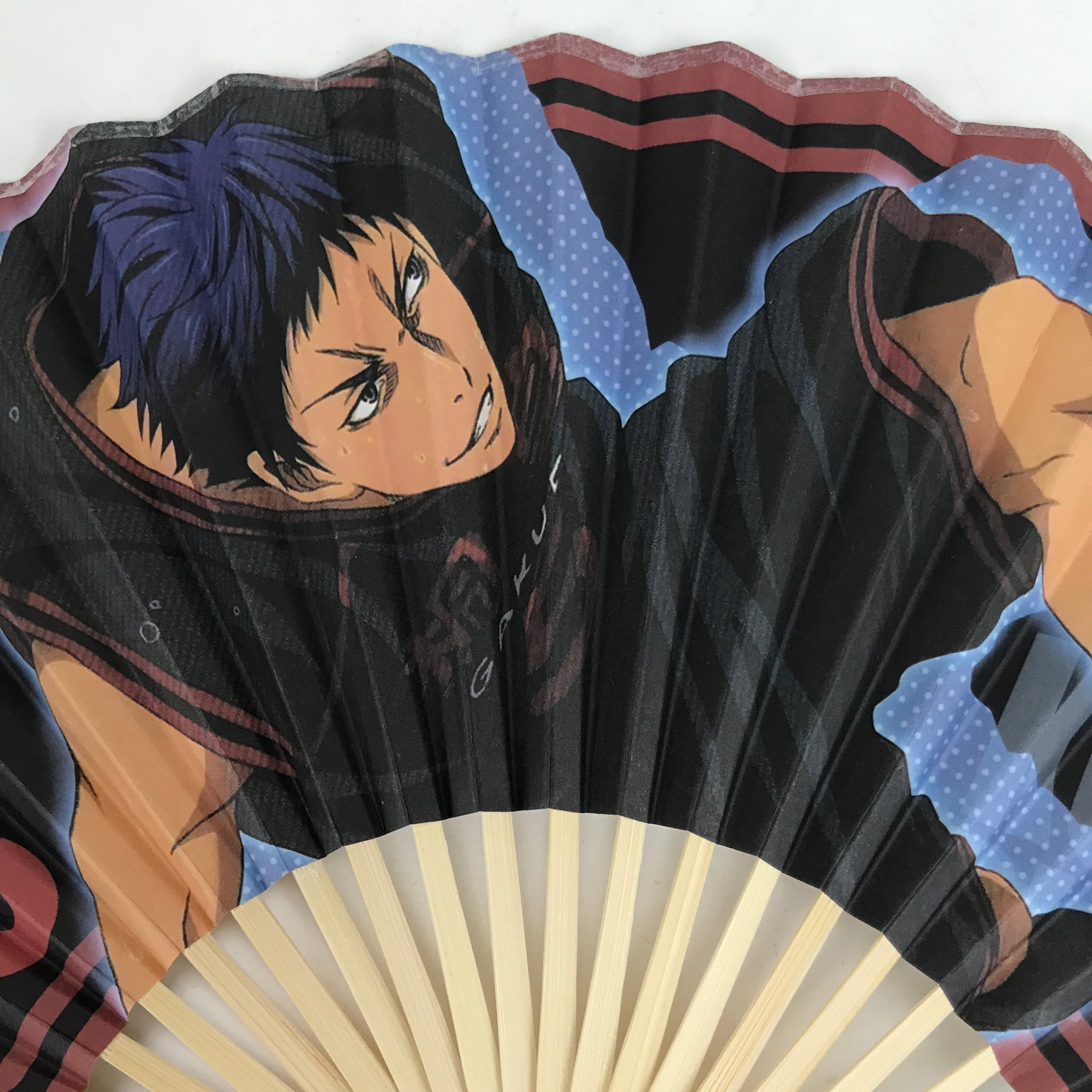 Japanese Folding Fan Sensu Bamboo Kuroko no Basuke Anime Aomine Daiki 4D817