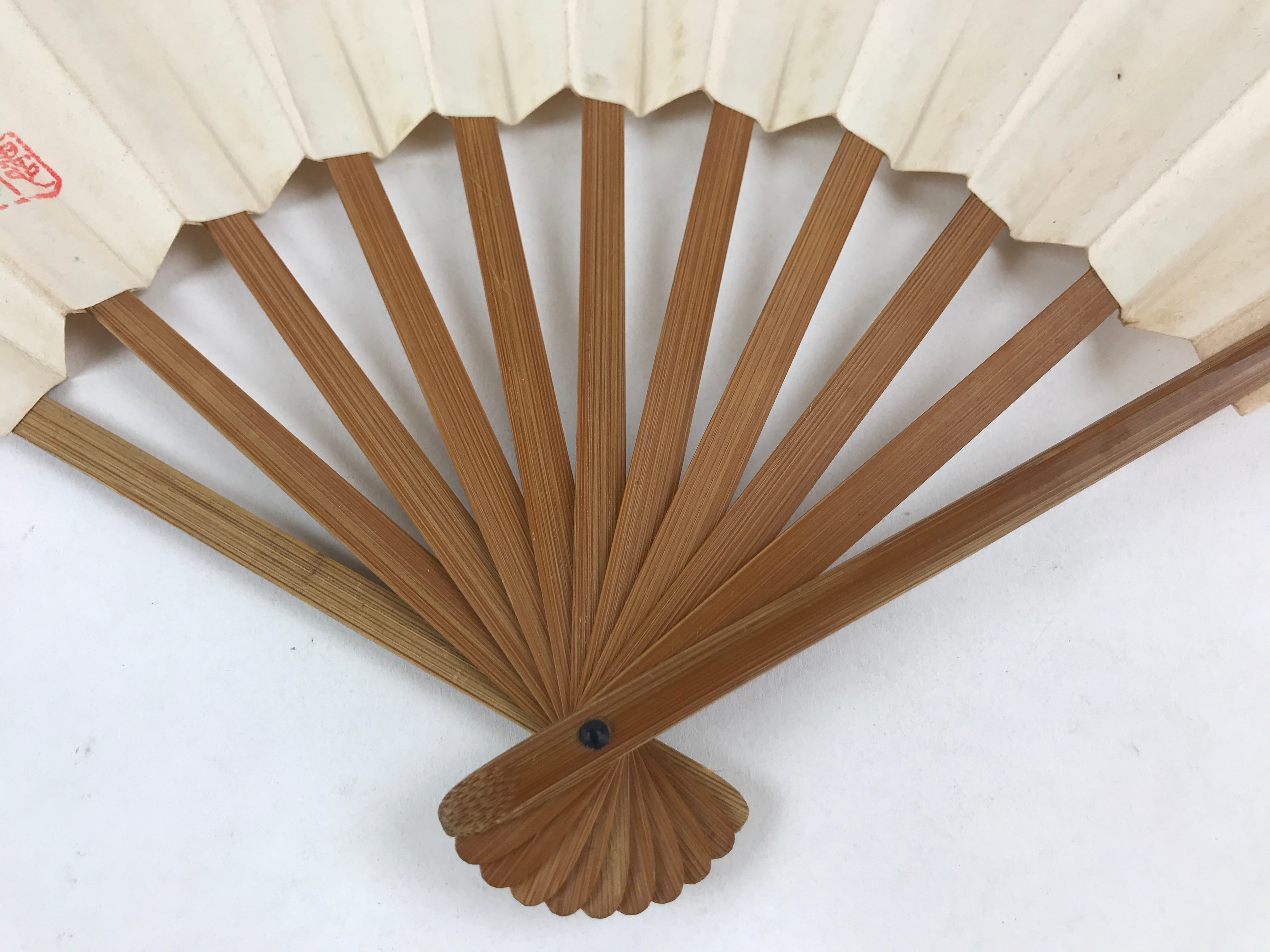 Arts & Decoration Japanese Folding Fan Sensu Bamboo Frame Fish Sparkles Signature Seal Stamp 4D668