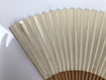 Japanese Folding Fan Sensu Vtg Bamboo Frame 4 Seasons Flowers Color Pink 4D943