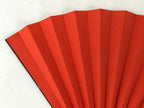 Japanese Folding Fan Sensu Vtg Bamboo Frame Boar Zodiac Animals Red W/ Box 4D711