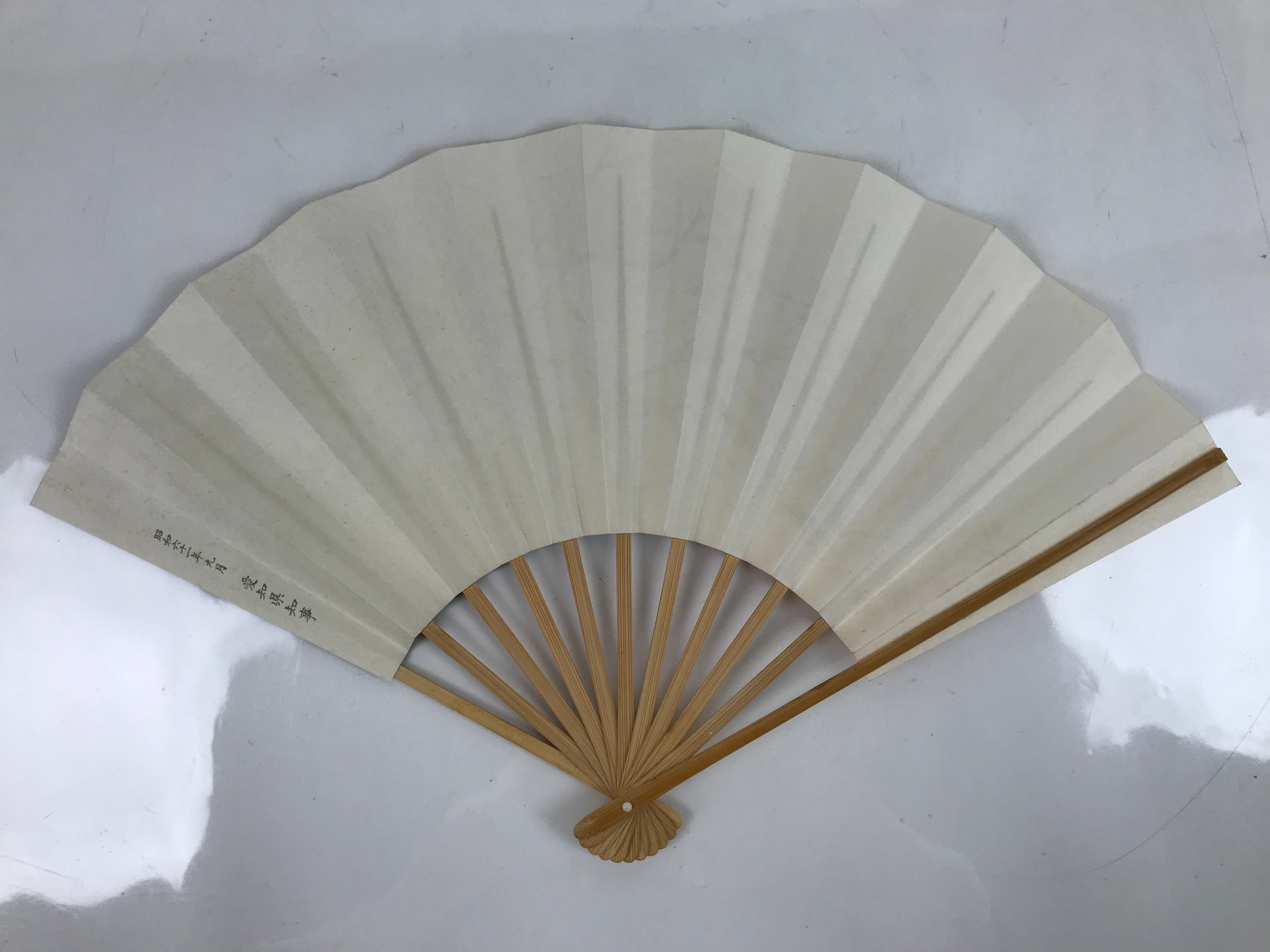 Japanese Folding Fan Sensu Vtg Bamboo Frame Cherry Blossoms Pink 4D796