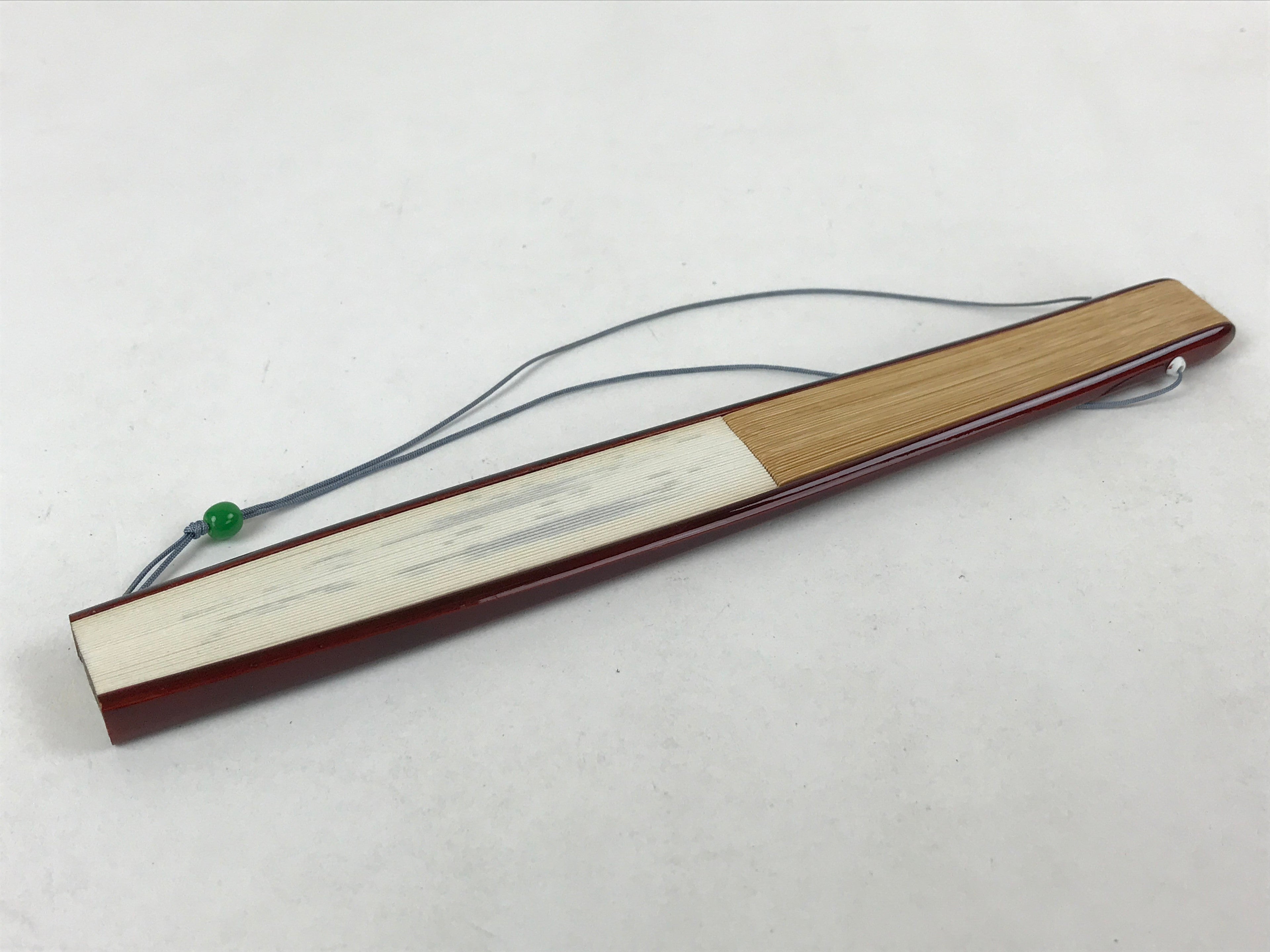 Japanese Folding Fan Sensu Vtg Bamboo Frame Crabs Summer White Black Boxed 4D704