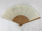 Japanese Folding Fan Sensu Vtg Bamboo Frame Firefly Lightning Bug Hotaru 4D756