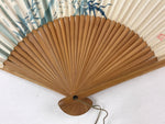Japanese Folding Fan Sensu Vtg Bamboo Frame Firefly Lightning Bug Hotaru 4D756