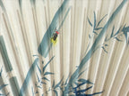 Japanese Folding Fan Sensu Vtg Bamboo Frame Firefly Lightning Bug Hotaru 4D756