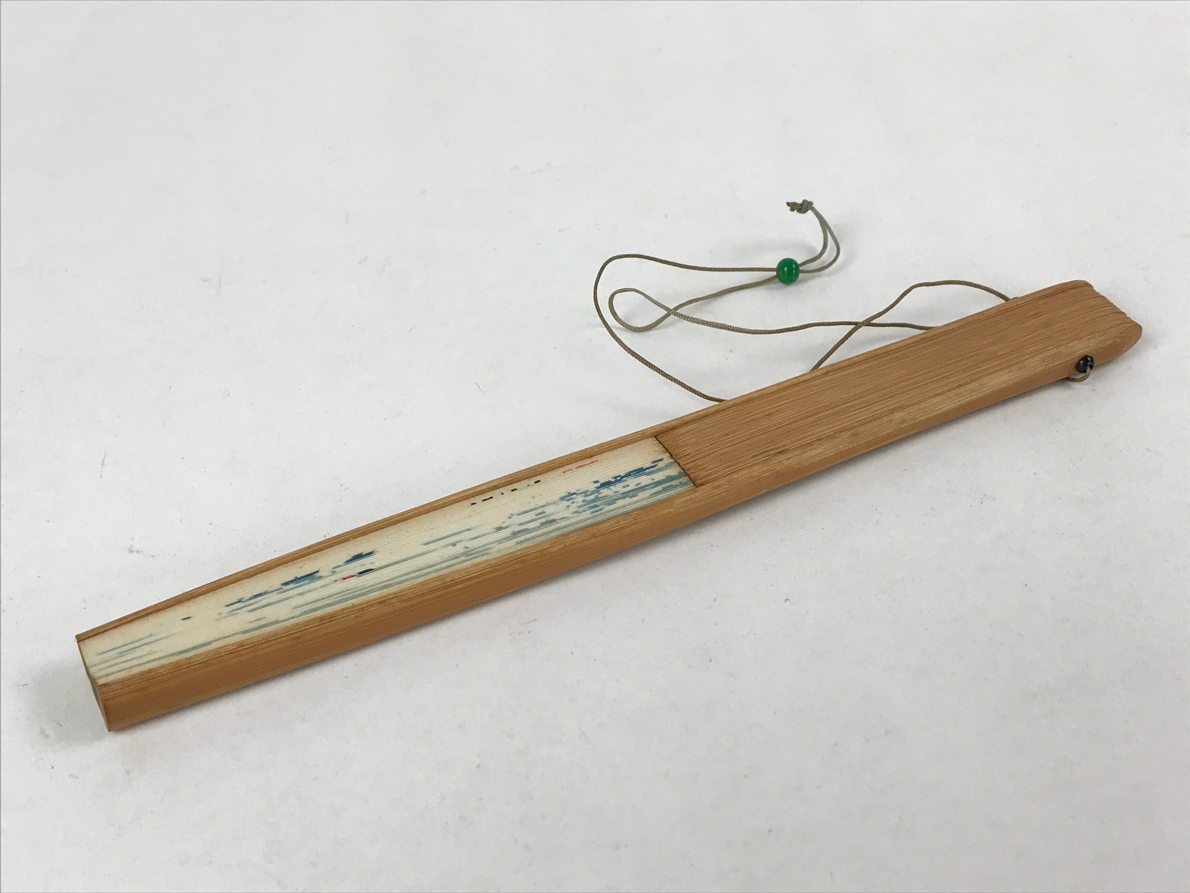 Japanese Folding Fan Sensu Vtg Bamboo Frame Firefly Lightning Bug Hotaru 4D756