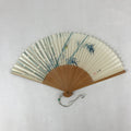Japanese Folding Fan Sensu Vtg Bamboo Frame Firefly Lightning Bug Hotaru 4D756