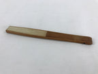 Japanese Folding Fan Sensu Vtg Bamboo Frame Flowers Red Seal Beige 4D685