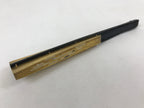 Japanese Folding Fan Sensu Vtg Bamboo Frame Gold Foil Flying Cranes W/ Box 4D700