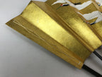 Japanese Folding Fan Sensu Vtg Bamboo Frame Gold Foil Flying Cranes W/ Box 4D700