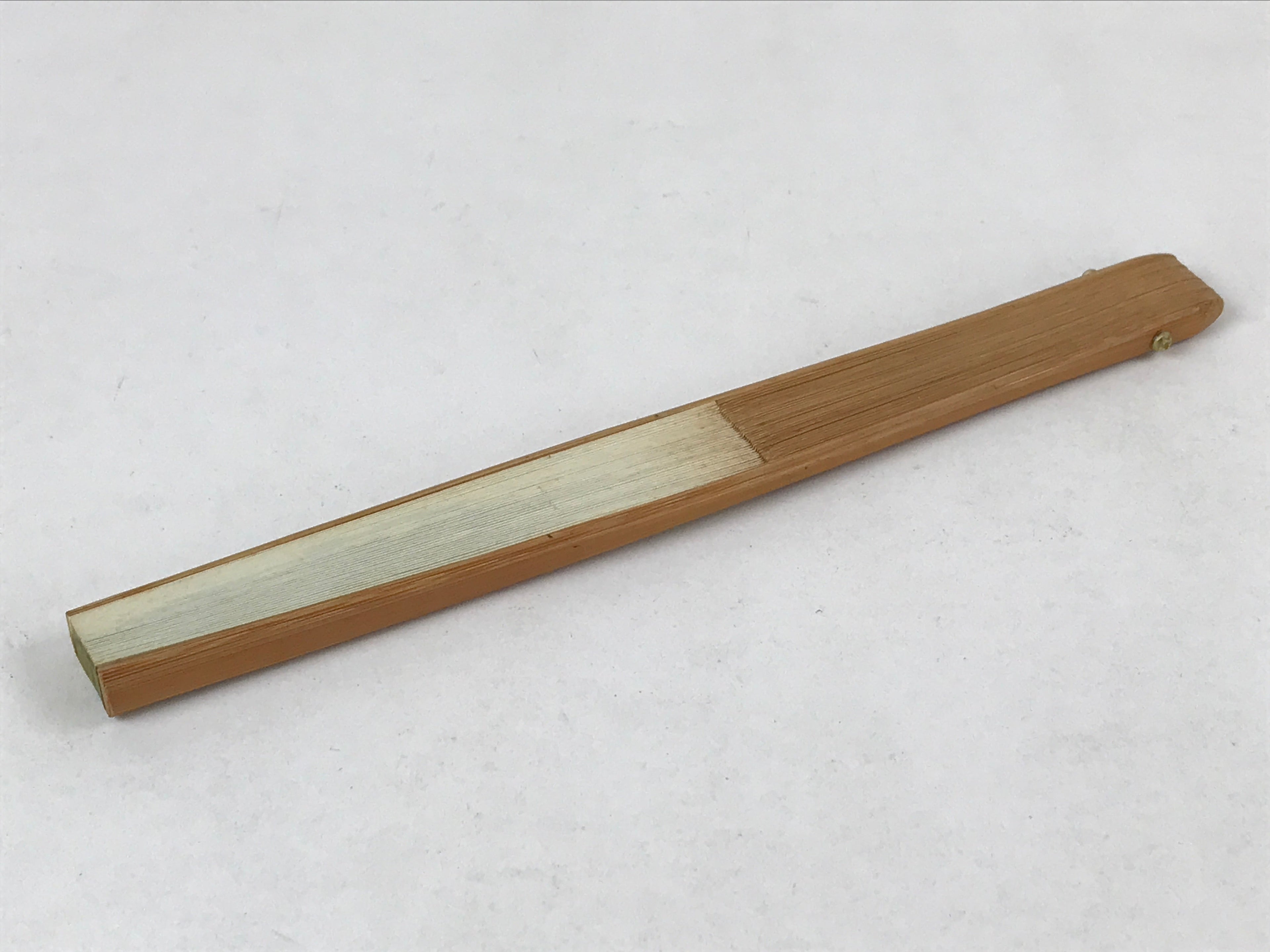 Japanese Folding Fan Sensu Vtg Bamboo Frame Green Grapes Red Seal 4D749
