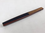Japanese Folding Fan Sensu Vtg Bamboo Frame Heart Sutra Dark Blue Gold 4D705