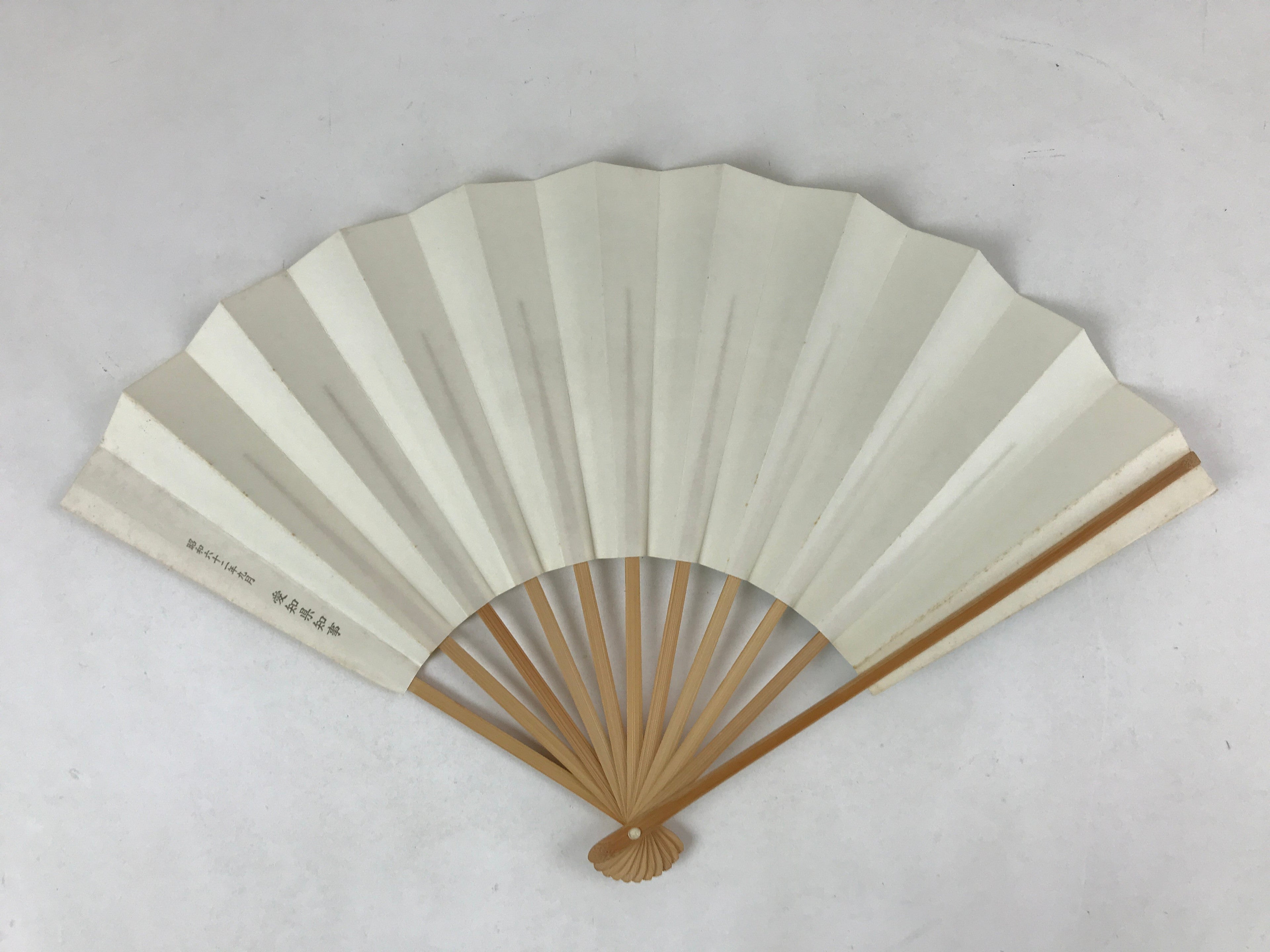 Japanese Folding Fan Sensu Vtg Bamboo Frame Japanese Carps Koi Colored 4D694