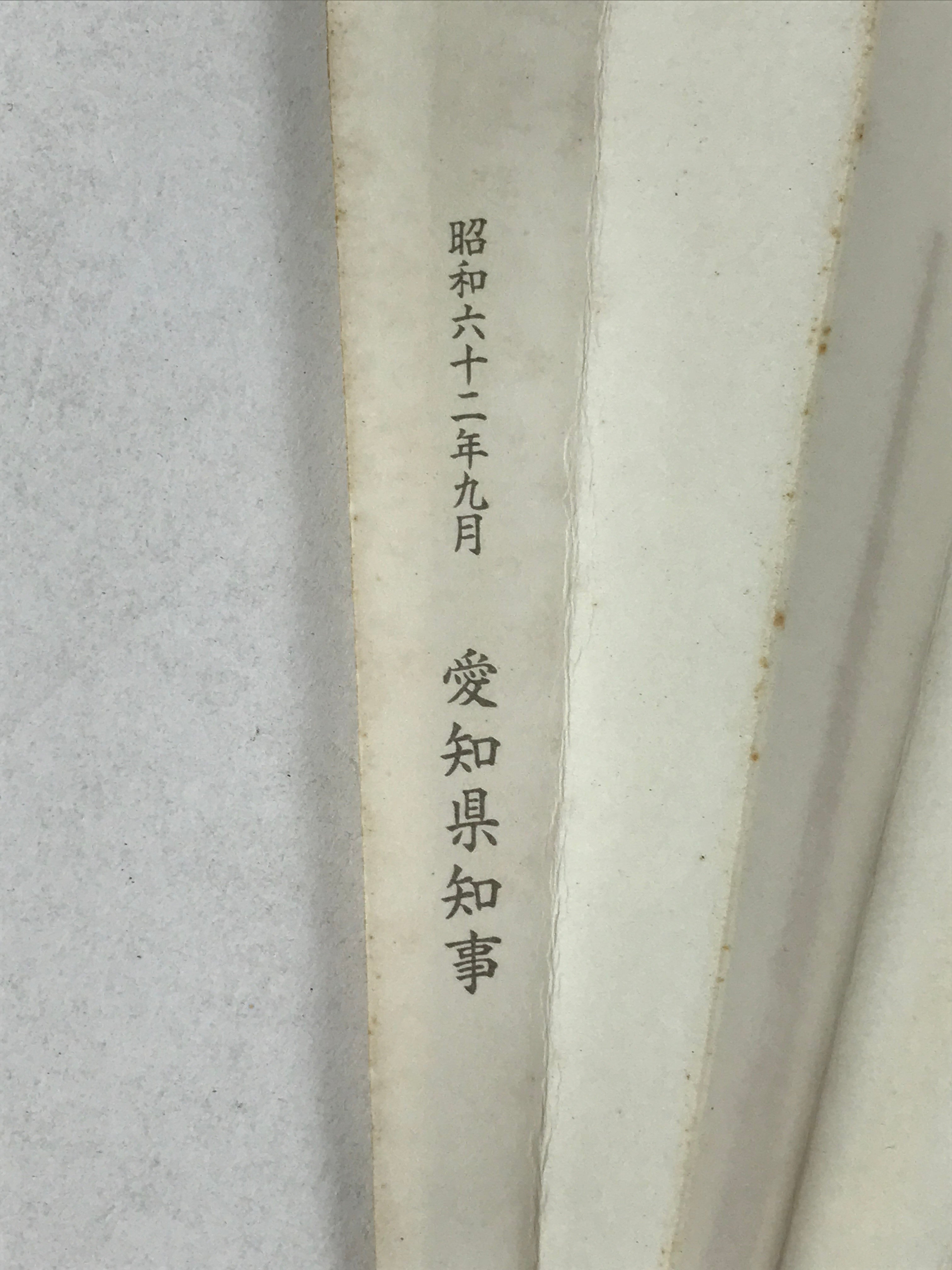 Japanese Folding Fan Sensu Vtg Bamboo Frame Japanese Carps Koi Colored 4D694