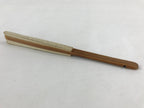 Japanese Folding Fan Sensu Vtg Bamboo Frame Japanese Kanji Characters White 4D64