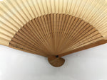 Japanese Folding Fan Sensu Vtg Bamboo Frame Kama Sutra Guide Green Blue 4D942