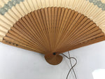 Japanese Folding Fan Sensu Vtg Bamboo Frame Kama Sutra Guide Green Blue 4D942