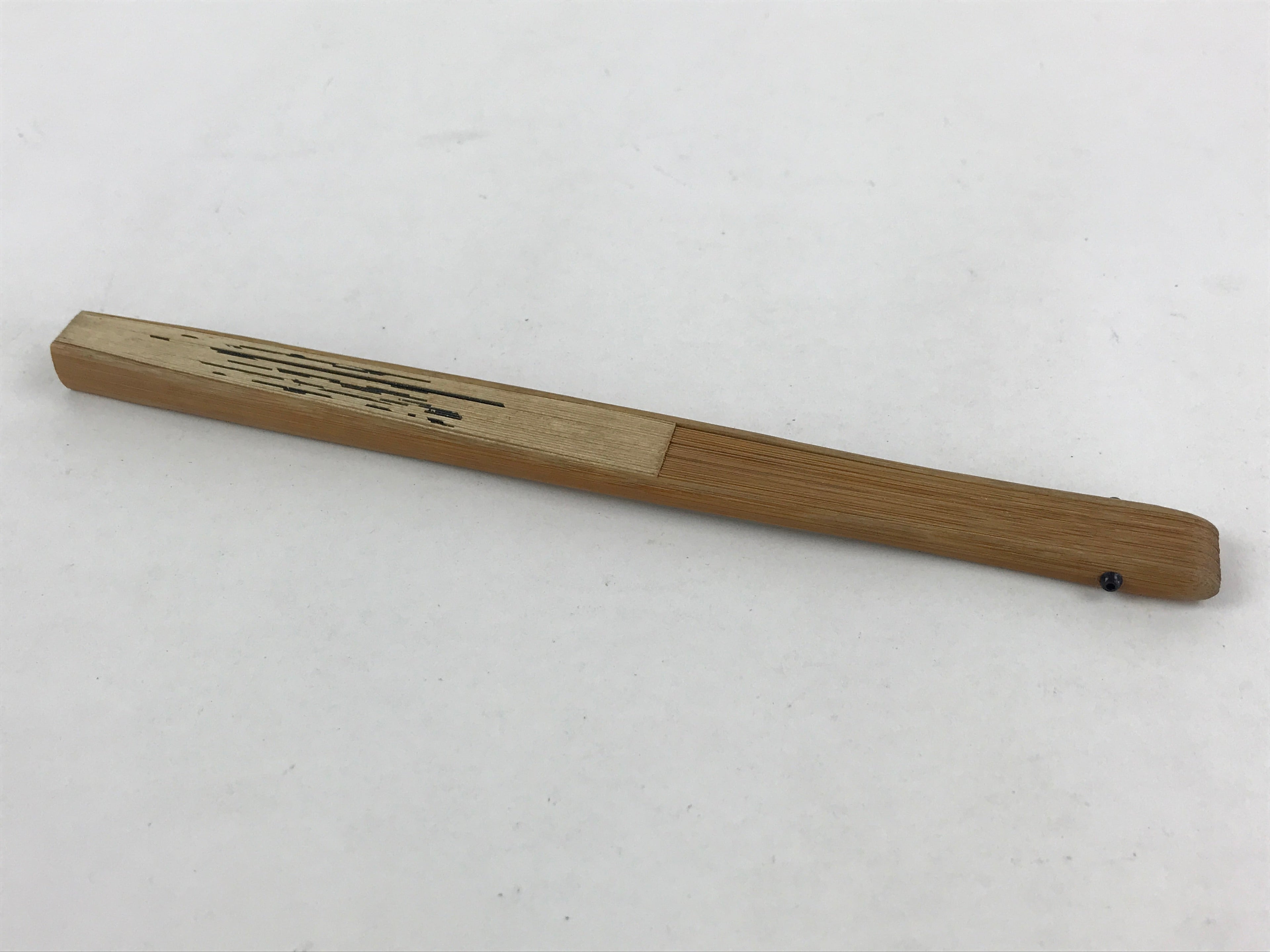 Japanese Folding Fan Sensu Vtg Bamboo Frame Kanji Characters Red Seal 4D686