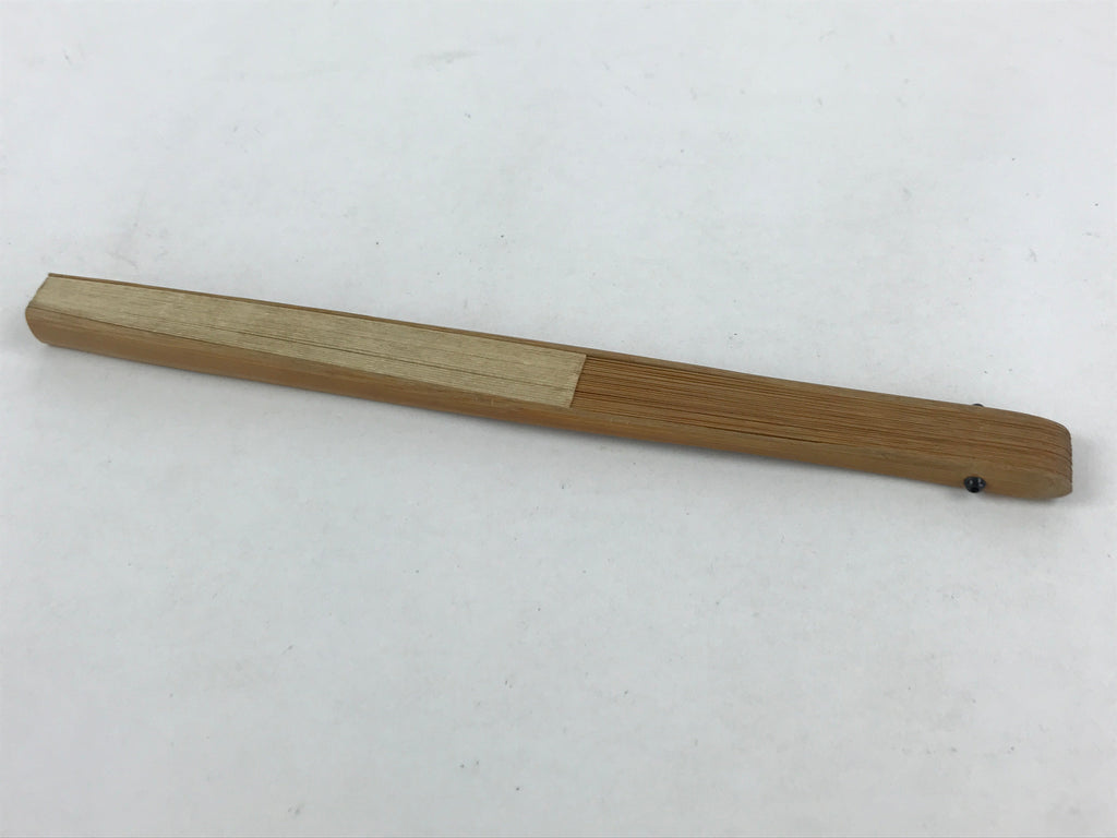 Japanese Folding Fan Sensu Vtg Bamboo Frame Kanji Characters Red Seal 4D686