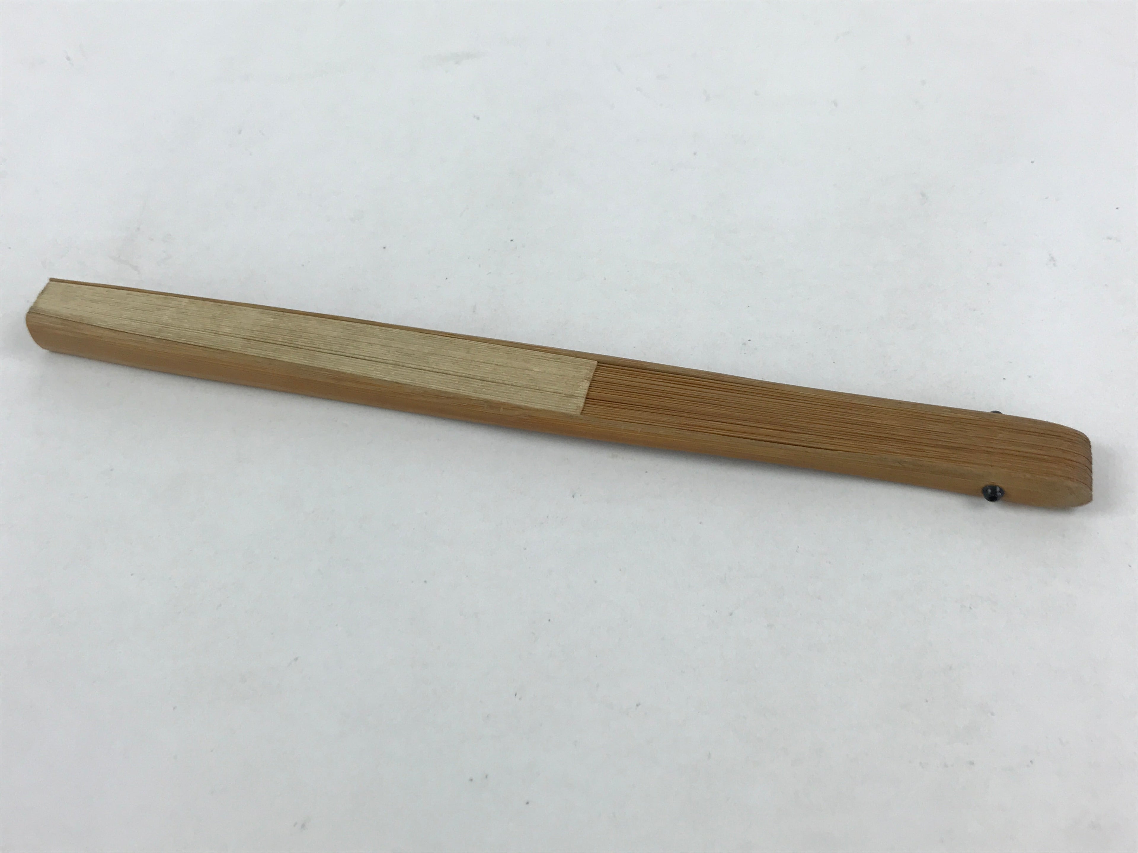 Japanese Folding Fan Sensu Vtg Bamboo Frame Kanji Characters Red Seal 4D686