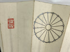 Japanese Folding Fan Sensu Vtg Bamboo Frame Kanji Characters White Black 4D649