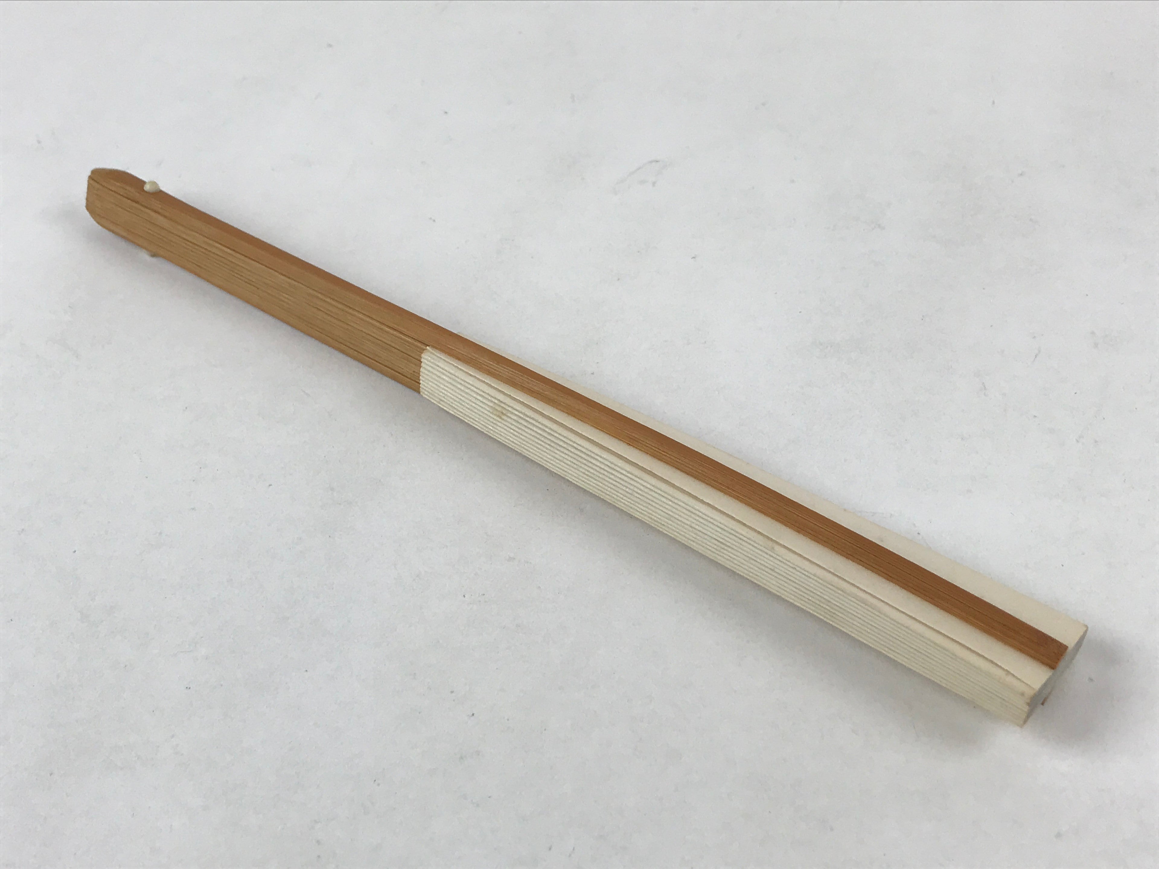 Japanese Folding Fan Sensu Vtg Bamboo Frame Monochrome Bamboo Foliage 4D693