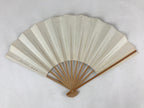 Japanese Folding Fan Sensu Vtg Bamboo Frame Monochrome Bamboo Foliage 4D693