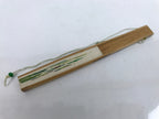 Japanese Folding Fan Sensu Vtg Bamboo Frame Morning Glory Leaves Ladybug 4D800
