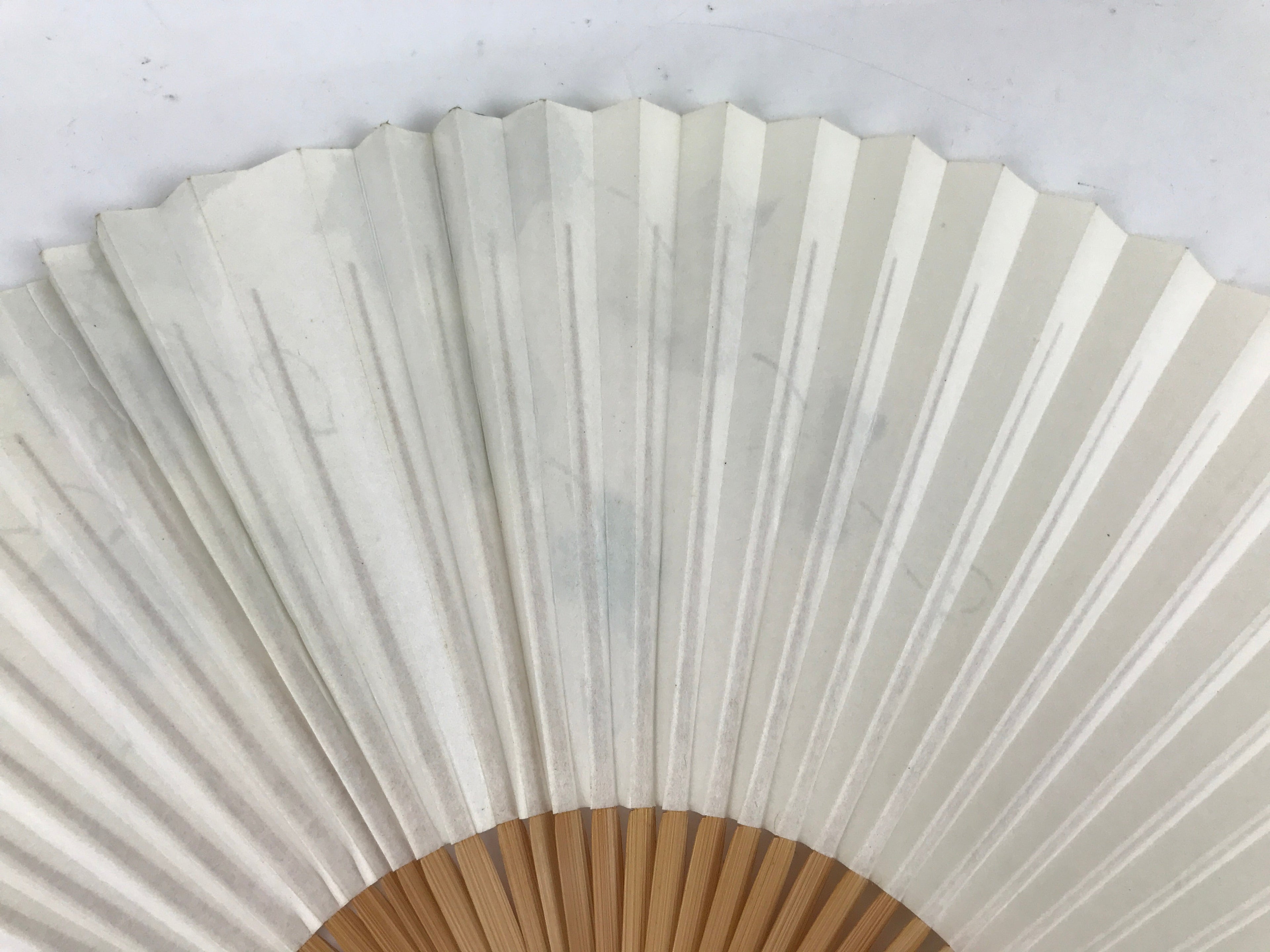 Japanese Folding Fan Sensu Vtg Bamboo Frame Morning Glory Leaves Ladybug 4D800