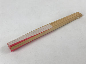 Japanese Folding Fan Sensu Vtg Bamboo Frame Origami Paper Crane Pink 4D763
