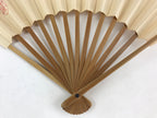 Japanese Folding Fan Sensu Vtg Bamboo Frame Plum Flower Red Seal White 4D683