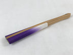 Japanese Folding Fan Sensu Vtg Bamboo Frame Purple White Gradation W/ Box 4D697