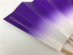 Japanese Folding Fan Sensu Vtg Bamboo Frame Purple White Gradation W/ Box 4D697