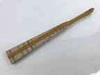 Japanese Folding Fan Sensu Vtg Bamboo Frame Red Blue Gold Waves Pattern 4D790